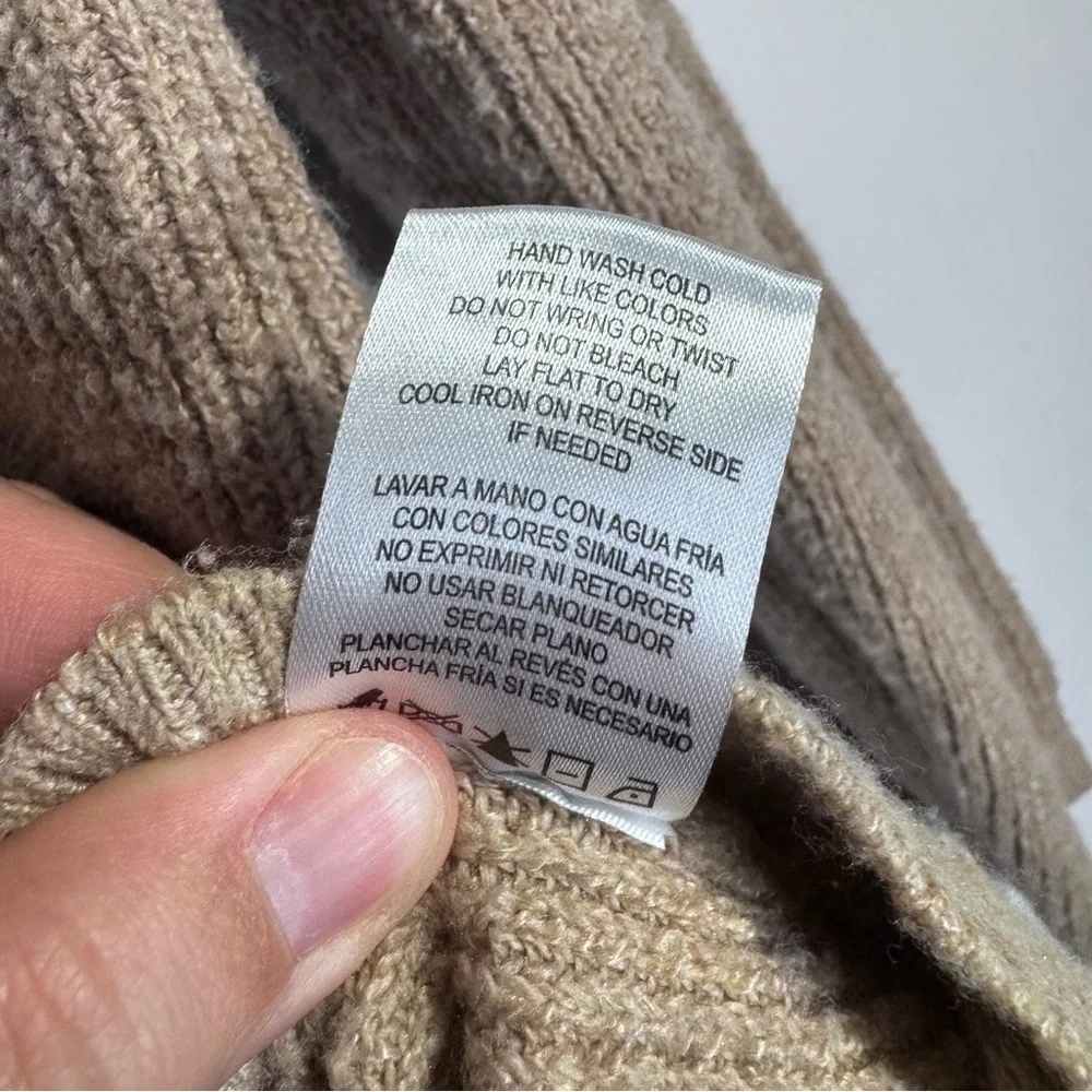 Mason & Belle Beige Knit Cardigan Collared Button Front Cozy - Picture 5 of 5